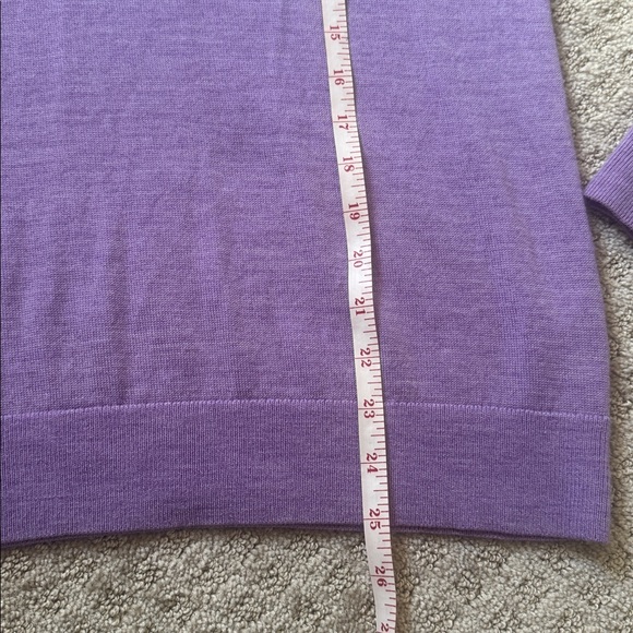 Banana Republic Merino Wool Sweater Small Purple V Neck Lightweight - Picture 4 of 5
